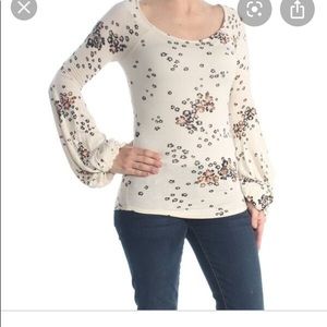 $60 Free People Ivory fitted M floral long sleeve